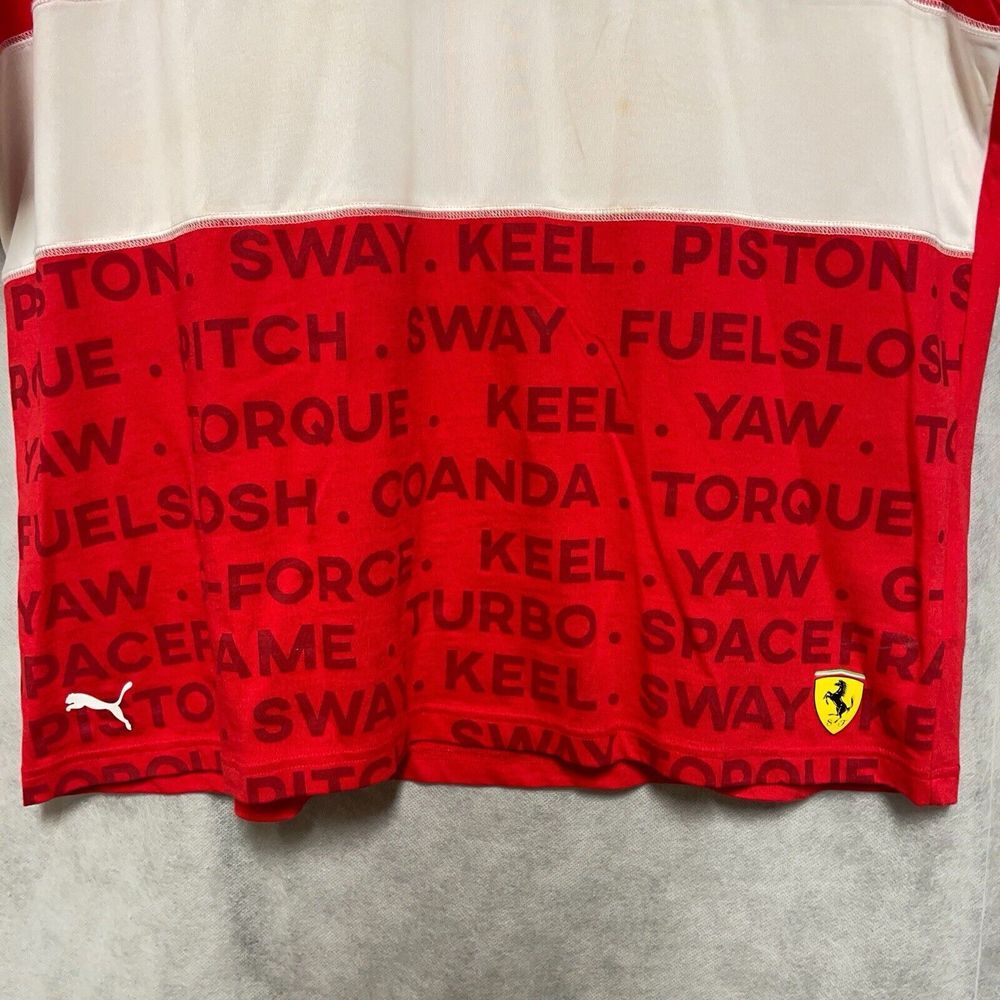 Puma Ferrari Shirt Men XXL Red White Scuderia Racing Nascar Fromula 1 F 1 Golf - Picture 6 of 14